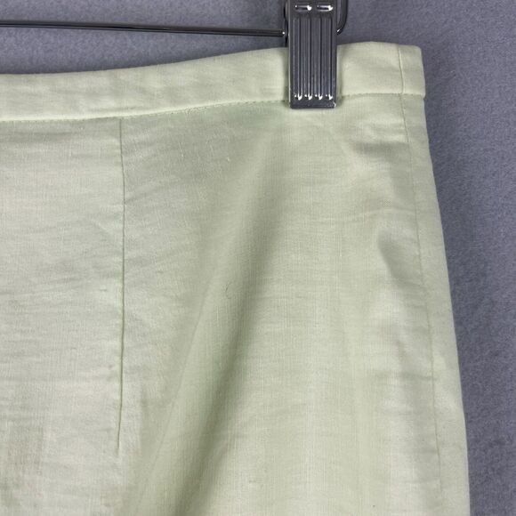 Elie Tahari Ruth Linen Blend Skirt Women 8 Green Ruffle Pencil Career Office NWT - Picture 10 of 16